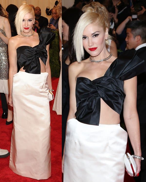 Gwen Stefani arrives at the PUNK Chaos to Couture Costume Institute Gala at The Metropolitan Museum of Art on May 6, 2013