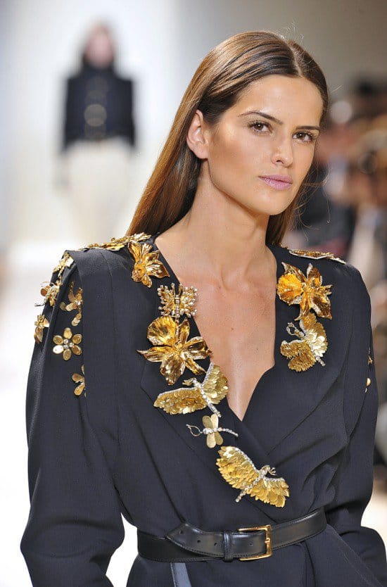 Gold accents of the Emanuel Ungaro coat dress