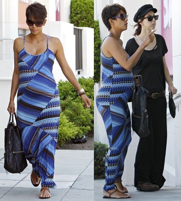 Halle Berry furniture shopping with a friend in Culver City in Los Angeles