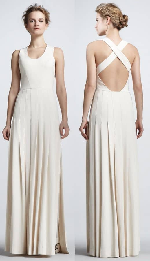 Robert Rodriguez Techno Crepe Pleated Gown