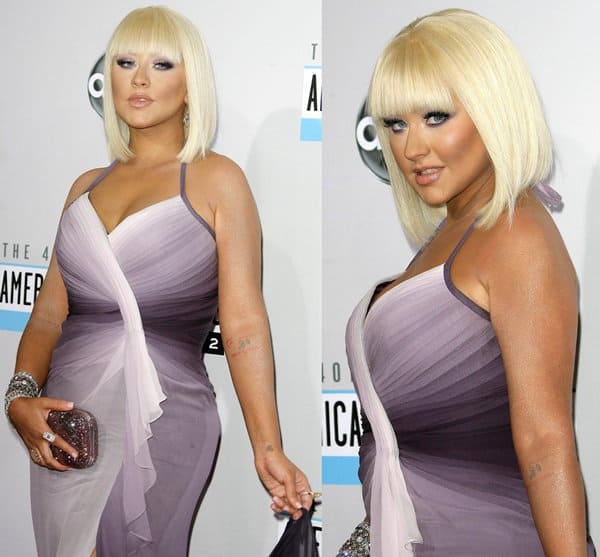 Christina Aguilera's impressive curves at the 40th Anniversary American Music Awards 2012