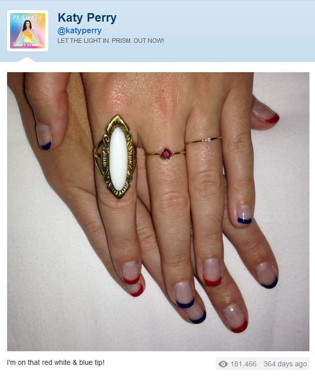 Katy Perry's red, white, and blue nails