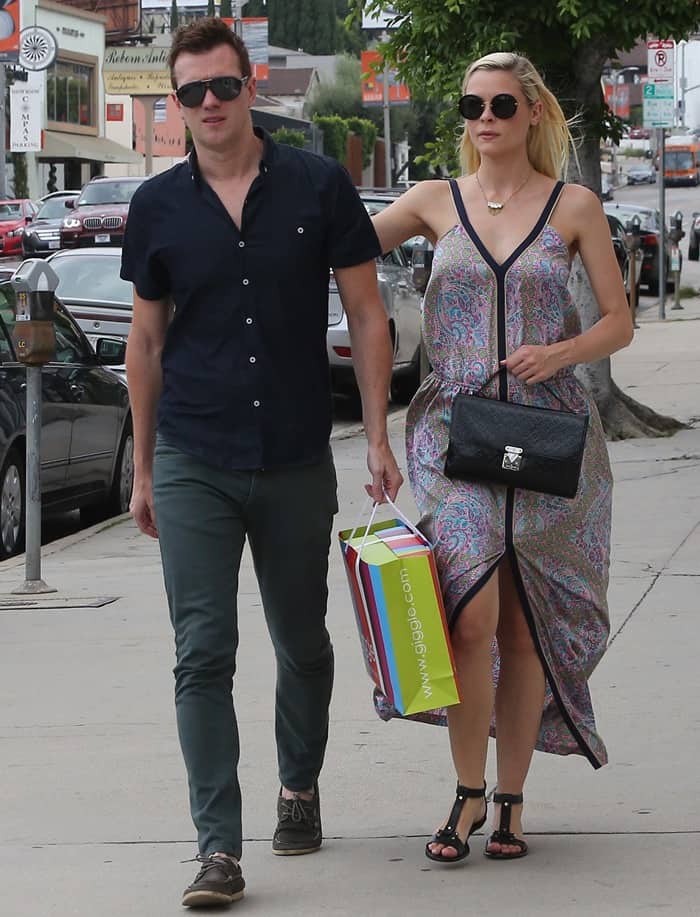 A pregnant Jaime King, along with her husband Kyle Newman, going to a party together in West Hollywood in Los Angeles on June 30, 2013