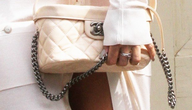 Rihanna carrying a quilted Chanel handbag