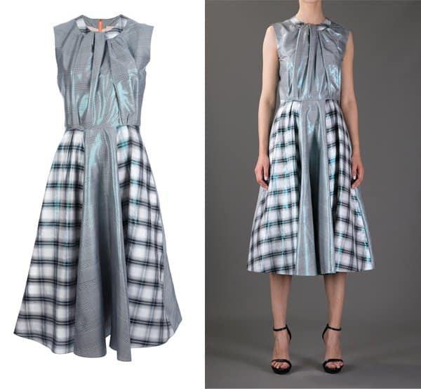 Roksanda Ilincic Contrast Check A-Line Dress
