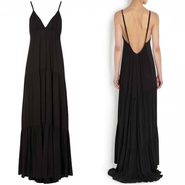 L'Agence Tiered Jersey Maxi Dress