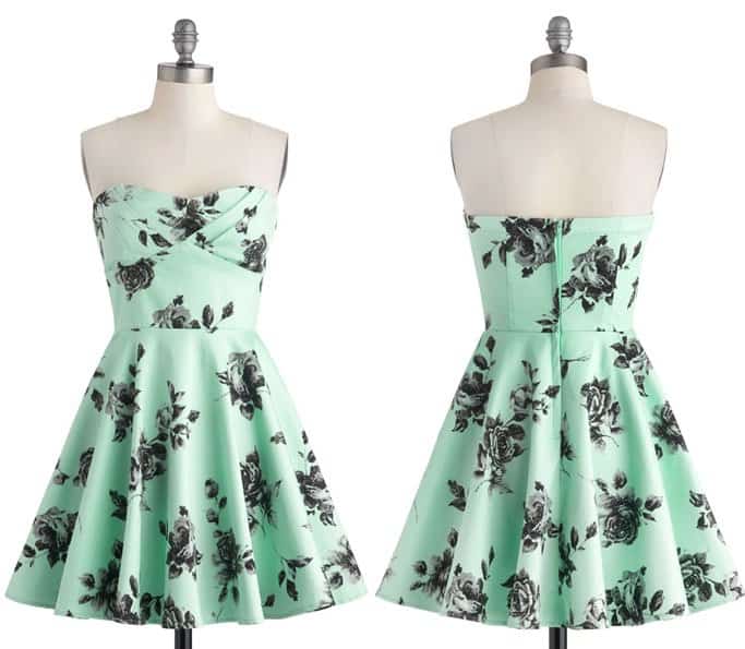 Traveling Cupcake Truck Dress in Mint Roses