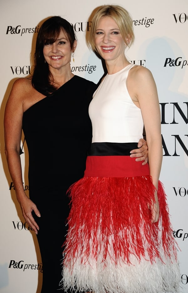 Cate Blanchett with Joanne Crewes at the Beauty in Wonderland exhibition in Milan, Italy, on September 19, 2013