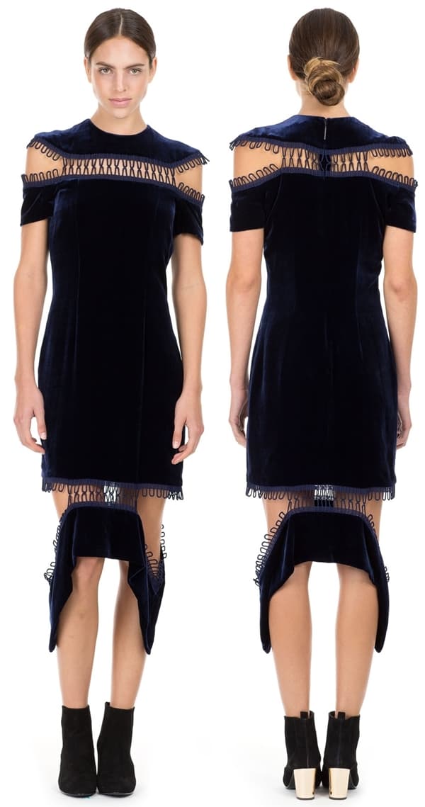 Christopher Kane Loop Lace Short-Sleeve Dress