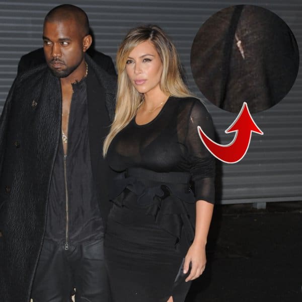Kim Kardashian's top with a small tear