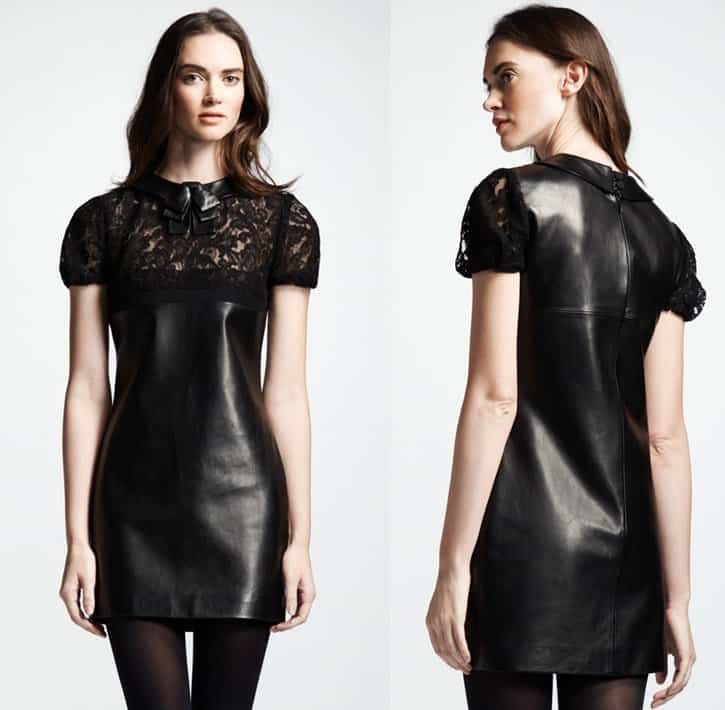 Saint Laurent Lace Leather Dress