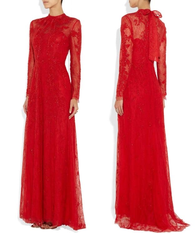 Valentino Embroidered Lace Gown