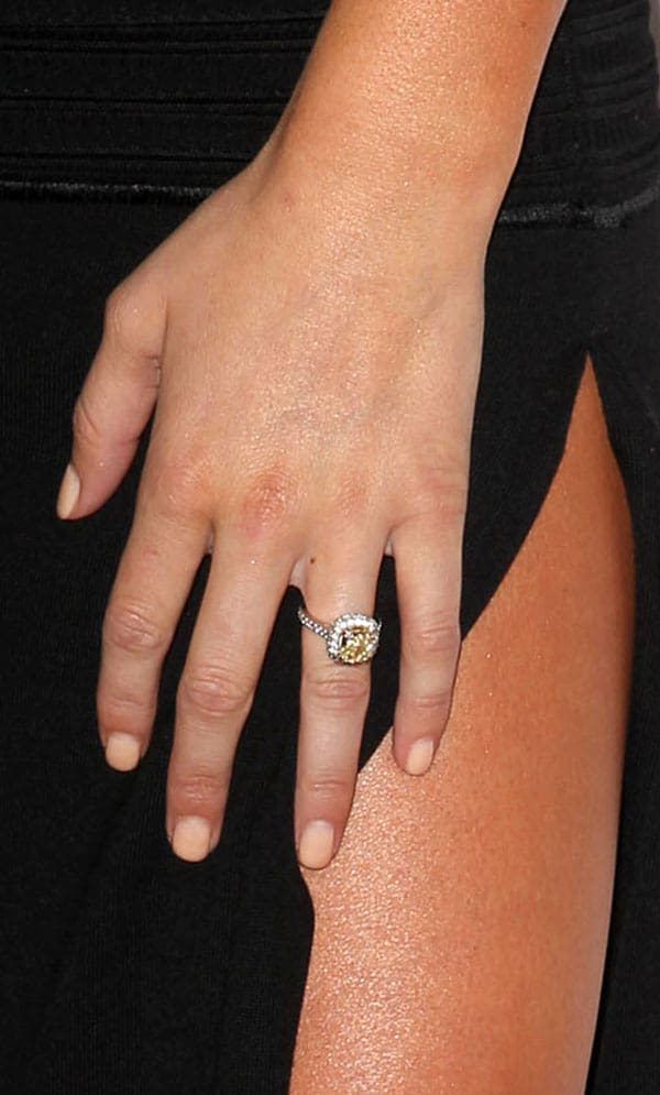 Alexa Vega showing off her engagement ring at the premiere of 'Machete Kills' in Los Angeles on October 2, 2013