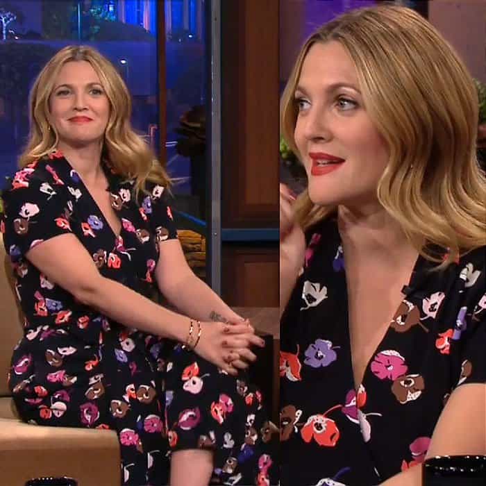 Stills from Drew Barrymore's The Tonight Show with Jay Leno guest appearance, which aired on NBC on October 7, 2013