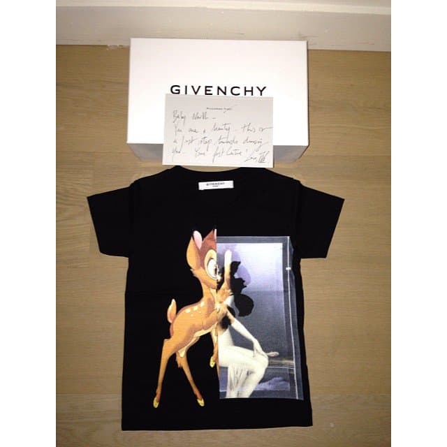 Instagram shared by Kim Kardashian with the caption 'OMG Baby Bambi custom shirt for North!!! Thank you Riccardo! #Givenchy'