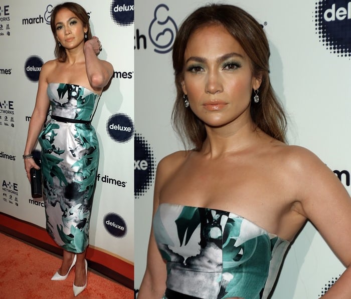 Jennifer Lopez in a Bibhu Mohapatra dress paired with Christian Louboutin pumps at the March Of Dimes' Celebration Of Babies Hollywood Luncheon