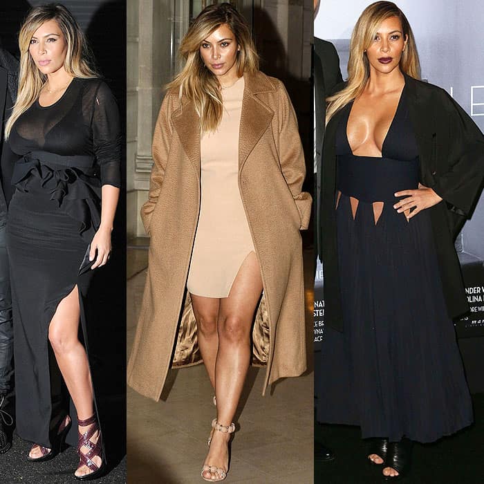 Kim Kardashian at the Givenchy Spring/Summer 2014 RTW fashion show during 2013 Paris Fashion Week in Paris, France, on September 29, 2013; leaving her hotel in Paris, France, on September 30, 2013; at the premiere of 'Mademoiselle C' at Publicis Champs Elysees in Paris, France, on October 1, 2013