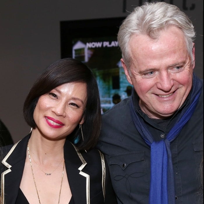 Lucy Liu and Aidan Quinn at the opening night party for The Young Man From Atlanta