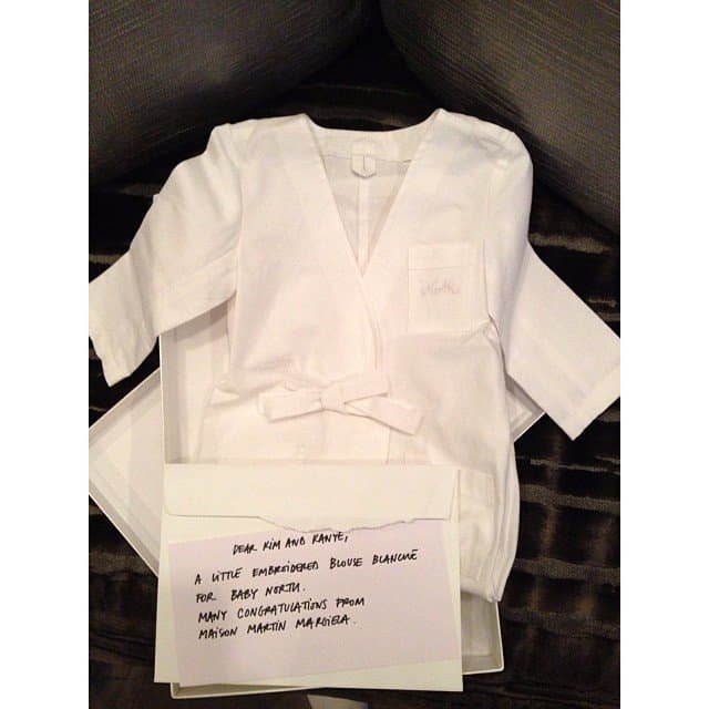 Instagram shared by Kim Kardashian with the caption 'Her very own lab coat! Thank you!!! #MaisonMartinMargiela'