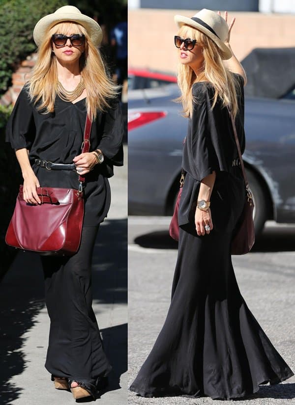 Rachel Zoe looked boho chic in her floor-skimming maxi skirt and flowy blouse