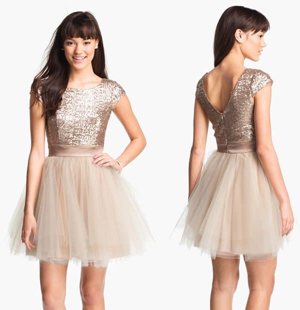 Trixxi Sequin & Tulle Party Dress