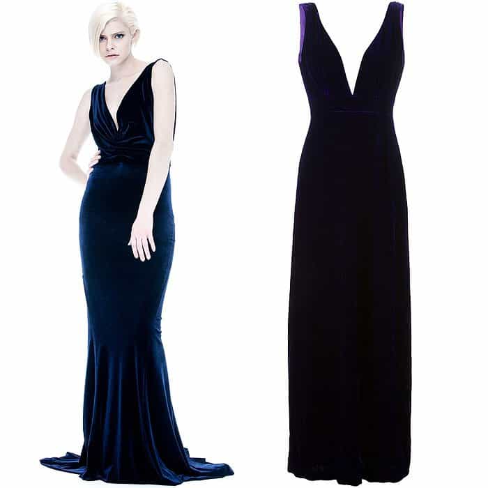 Anomal Couture Gala Dres / By Malina Sleeveless Long Velvet Dress