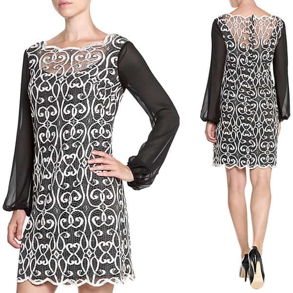 Adrianna Papell Scallop Lace Dress