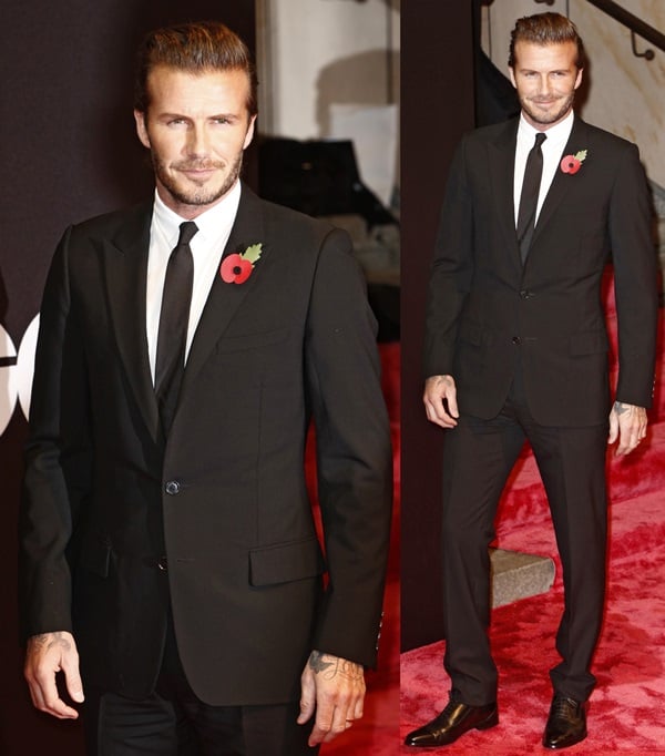 David Beckham accepted the award dressed in a smart two-piece suit