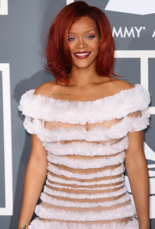 Rihanna at the 53rd Annual Grammy Awards at the Staples Center in Los Angeles on February 13, 2011