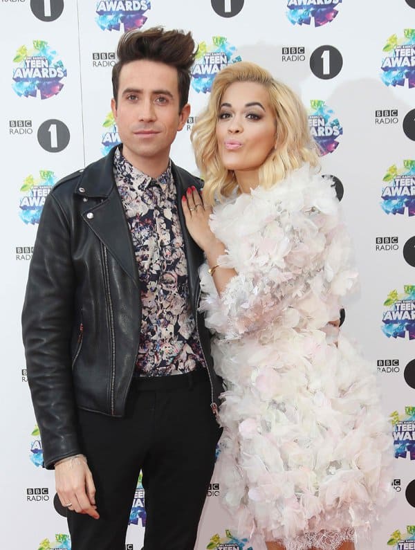 Rita Ora and Nick Grimshaw pose together at BBC Radio 1's 2013 Teen Awards