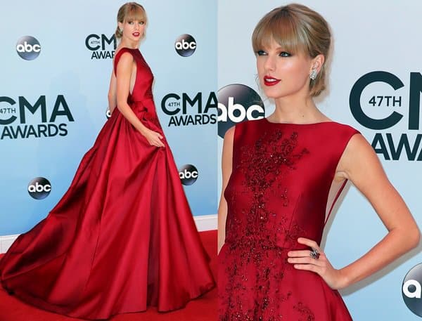 Taylor Swift's scarlet Elie Saab gown and bold red lip