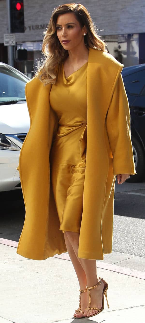 Kim Kardashian wearing a coat by Max Mara