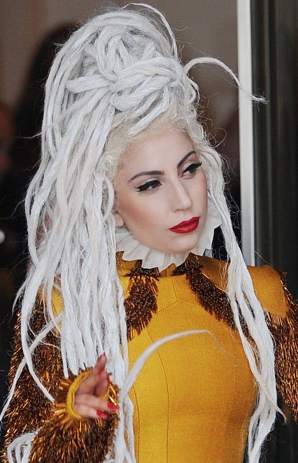 Lady Gaga's face powered pale white