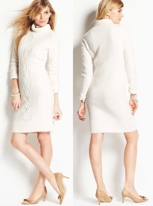 Ann Taylor Cable Sweater Dress