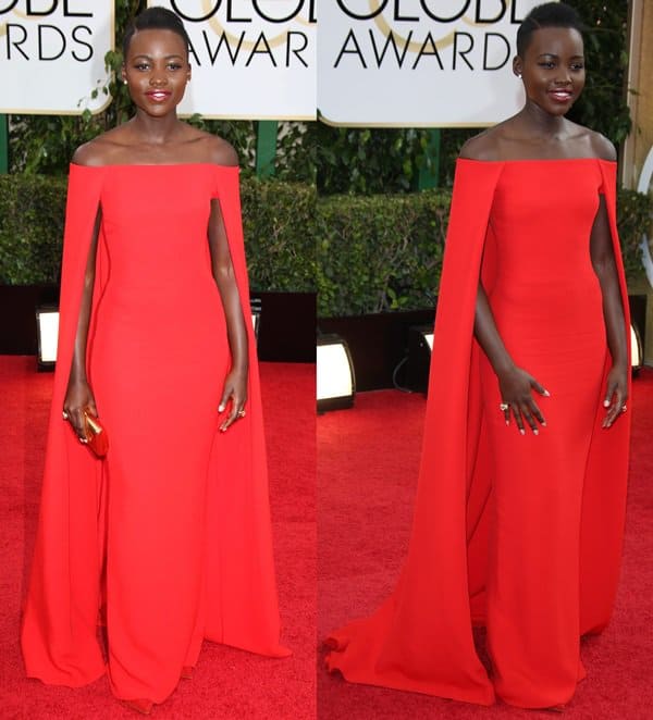 Lupita Nyong'o wore a Ralph Lauren gown, Paul Andrew shoes, Fred Leighton jewels, and a Monica Rich Kosann clutch