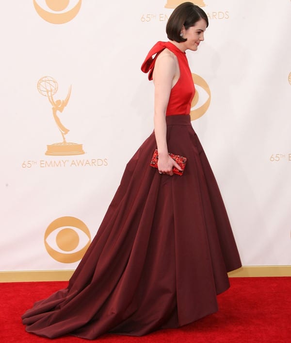 Michelle Dockery's Prada gown was a winner with its halter neck and voluminous silhouette
