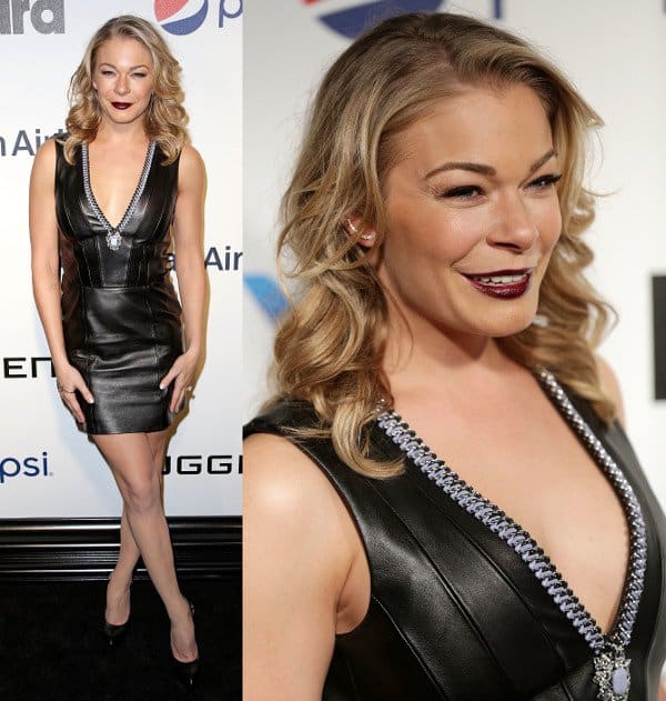 LeAnn Rimes' leather dress shows off a much healthier figure