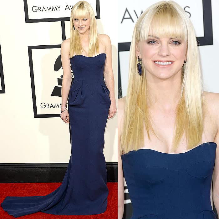 Anna Faris in Fitriani at the 56th Grammy Awards at the Staples Center in Los Angeles, California, on January 26, 2014