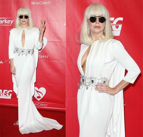 Lady Gaga in a beautiful Alexis Mabille Spring 2014 Couture gown at the MusiCares 2014 Person of the Year Tribute honoring Carole King