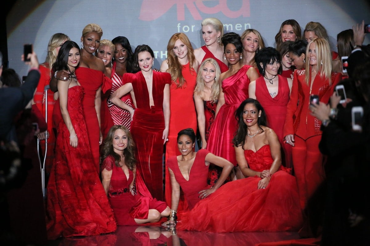 Models at the Go Red For Women & The Heart Truth 2014 Red Dress Fashion Show held at The Theatre at Lincoln Center in New York City