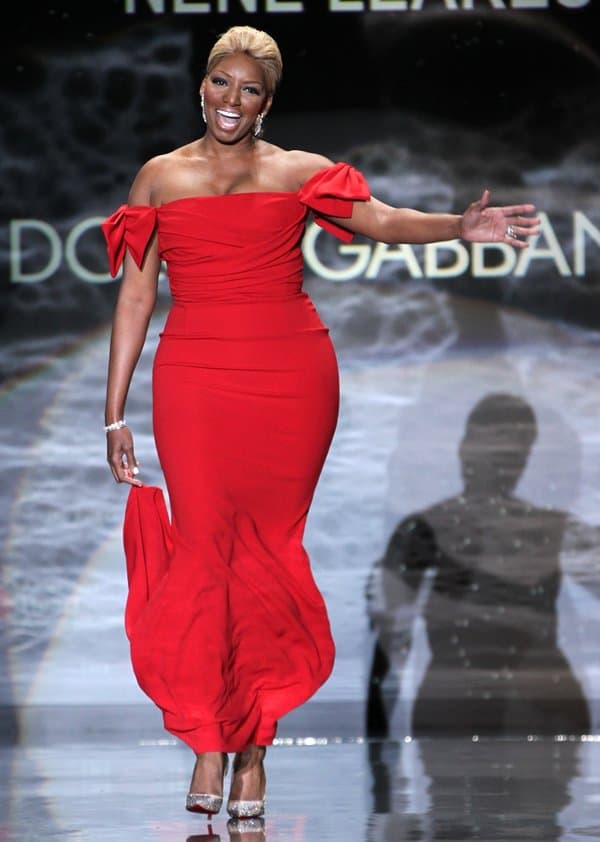 Nene Leakes walks the runway wearing Dolce and Gabbana at Heart Truth Red Dress Collection