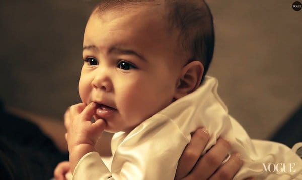 Baby North also participated in the photo shoot