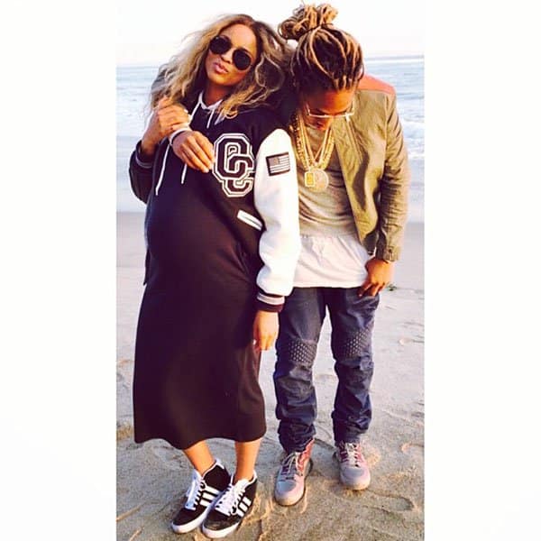 Ciara's photo of herself and Future as they pose by the beach