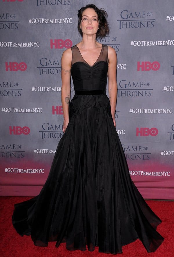 Lena Headey at the Game Of Thrones Season 4 premiere at Avery Fisher Hall at Lincoln Center in New York City on March 18, 2014