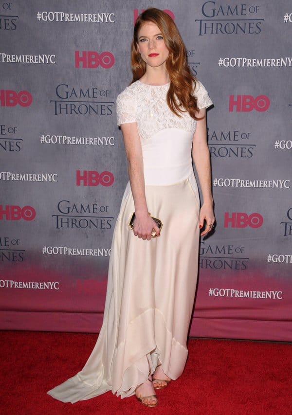 Rose Leslie at the Game Of Thrones Season 4 premiere at Avery Fisher Hall at Lincoln Center in New York City on March 18, 2014