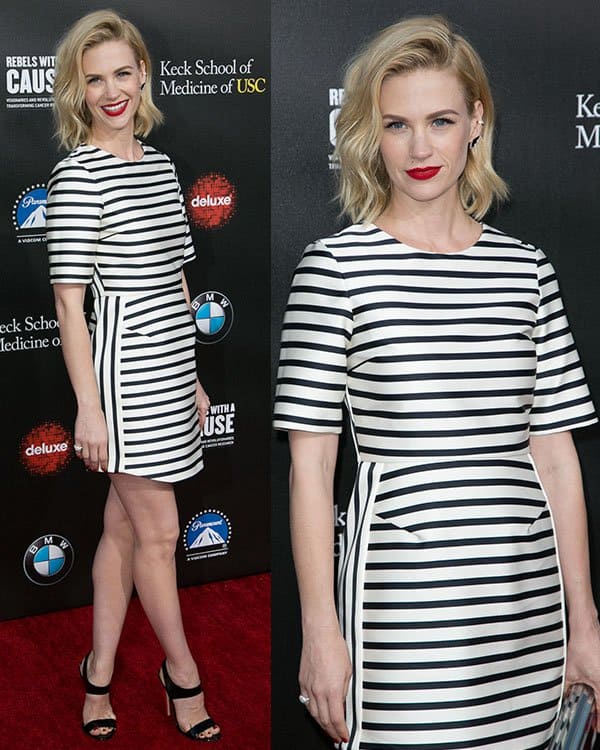 January Jones at the 2nd Annual "Rebels with a Cause" Gala honoring Larry Ellison at Paramount Pictures Studios in Los Angeles on March 20, 2014