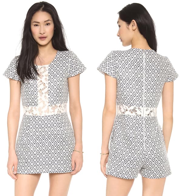 This Sea dress makes a bold statement in geometric basket weave, and a skort bottom keeps the look casual
