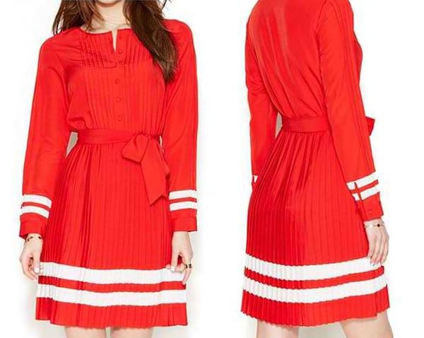 Zooey Deschanel for Tommy Hilfiger Pleated Dress