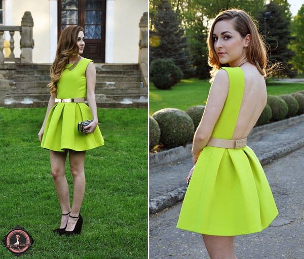 Karina knows that fit-and-flare dresses are flattering because they mimic an hourglass shape