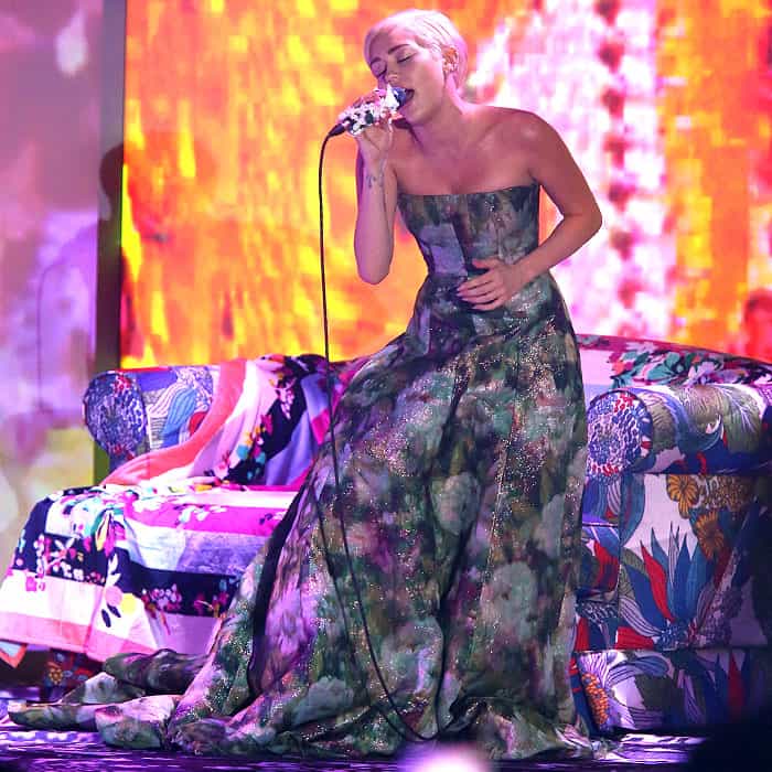 Miley Cyrus performing on stage at the 2014 World Music Awards held at the Salle des Etoiles concert and event hall located at Sporting Monte-Carlo